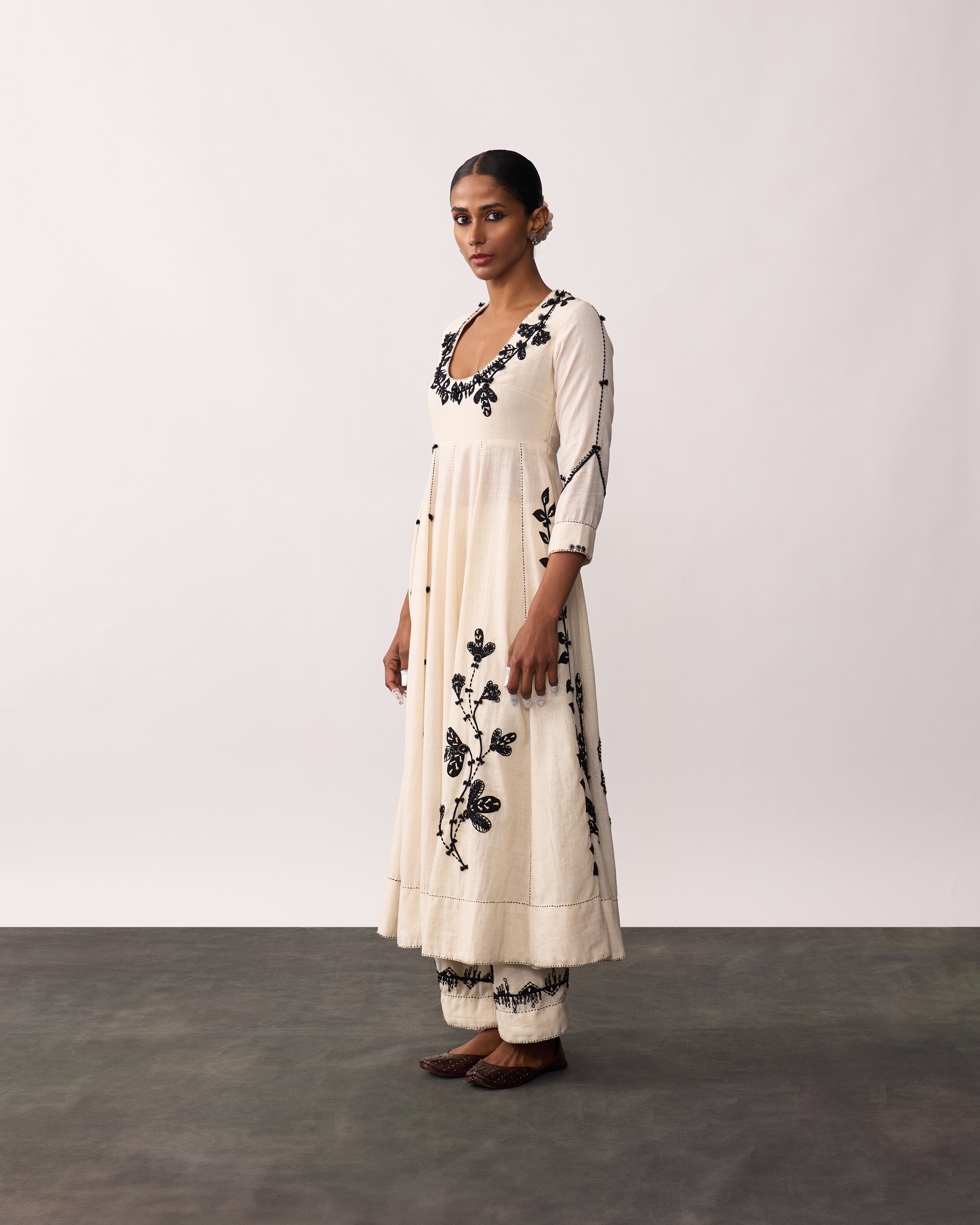 KALPANA Ivory Handspun Anarkali Set