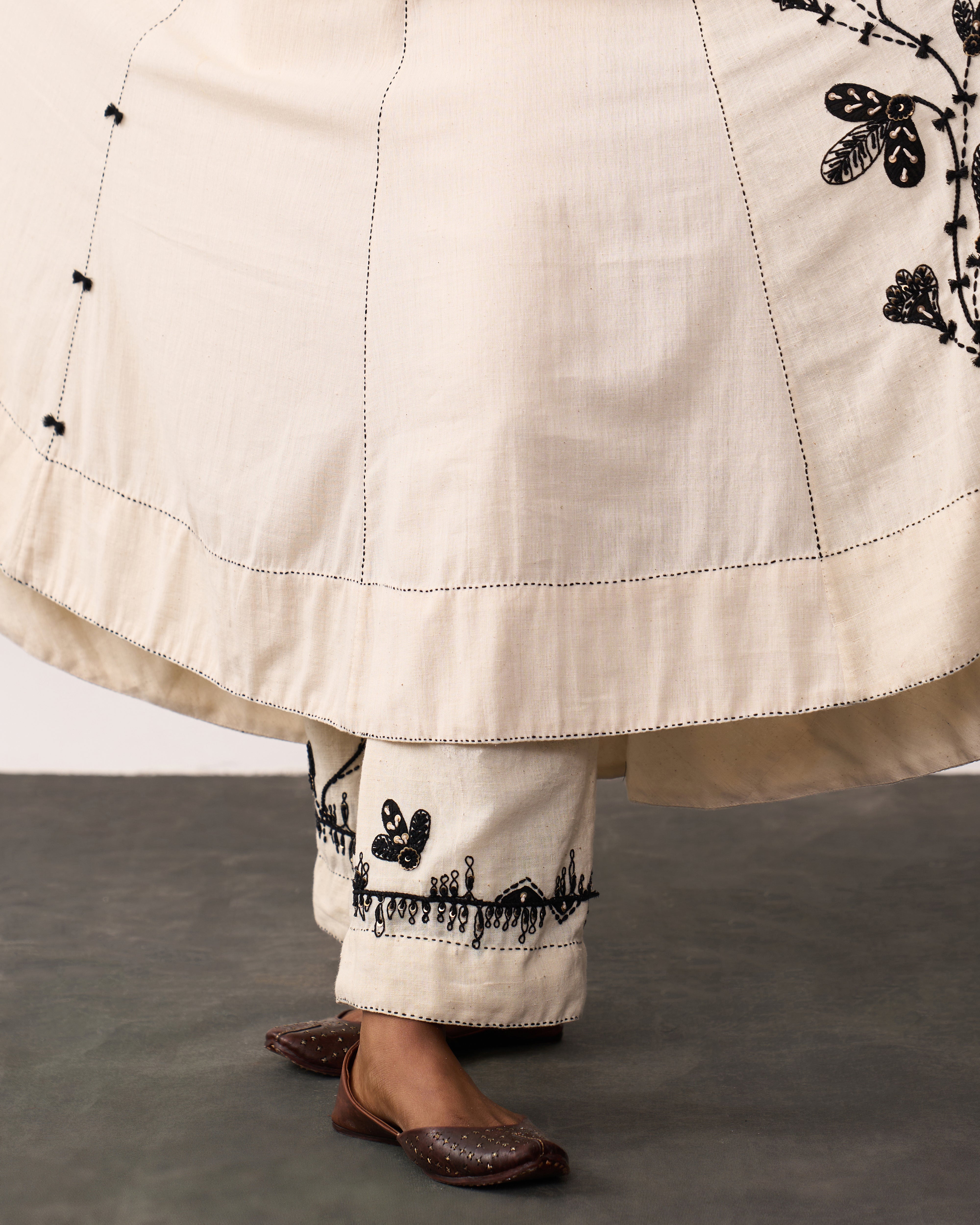 KALPANA Ivory Handspun Anarkali Set