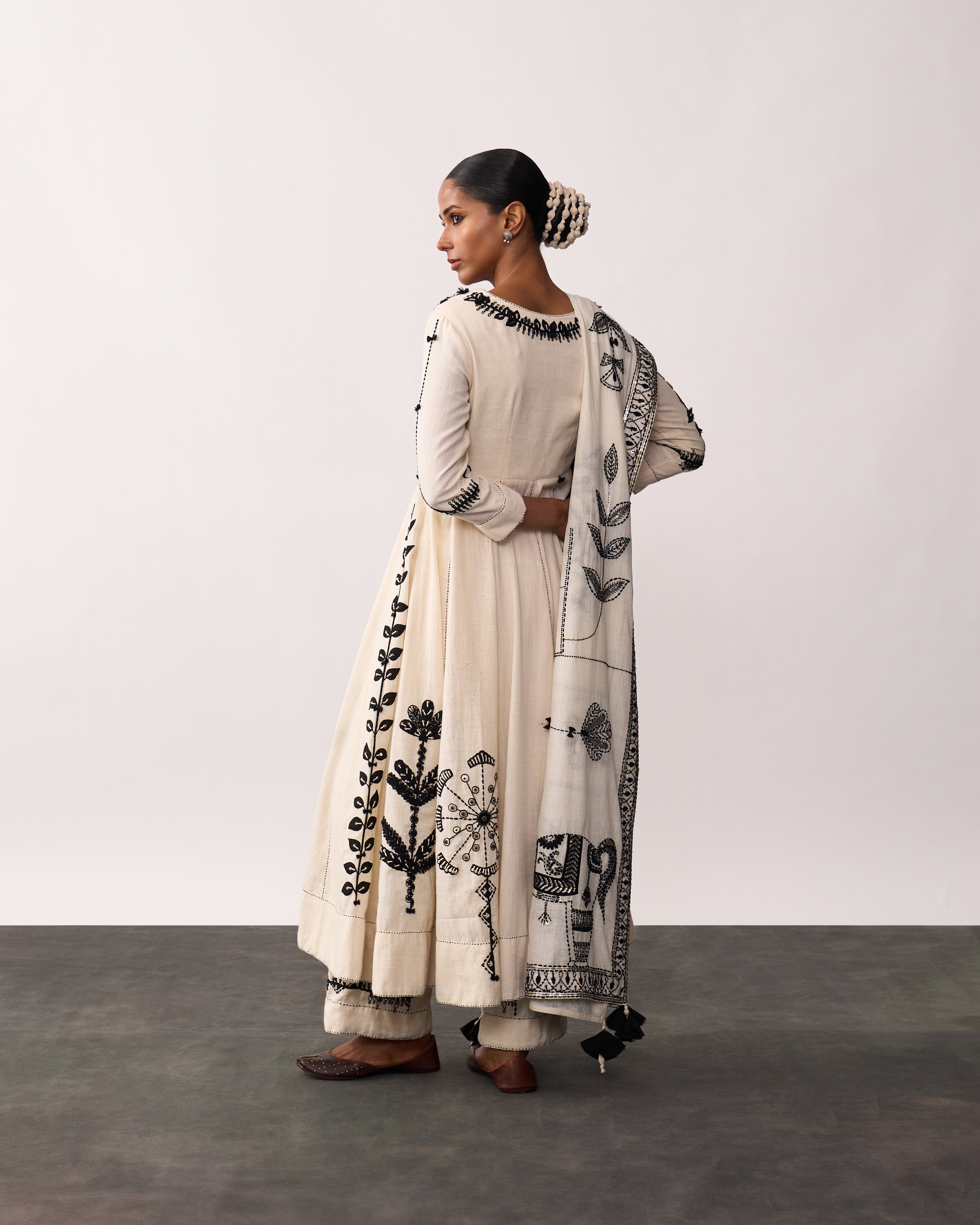 KALPANA Ivory Handspun Anarkali Set