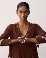 HANSA Brown Handspun Angrakha Set