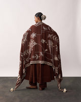 RANI LAXMI Brown Hand-spun Embroidered Dupatta