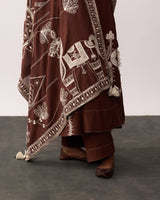 RANI LAXMI Brown Hand-spun Embroidered Dupatta