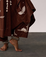 HAZRAT Brown Handspun Anarkali Set