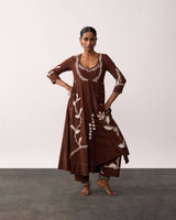 HAZRAT Brown Handspun Anarkali Set