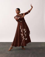 HAZRAT Brown Handspun Anarkali Set