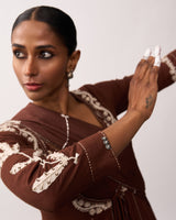 HAZRAT Brown Handspun Anarkali Set