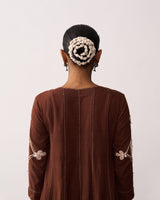 ARUNA Brown Handspun Panelled Dress