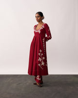KALPANA Red Handspun Anarkali Set