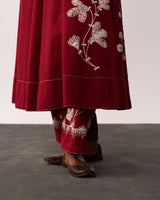 KALPANA Red Handspun Anarkali Set