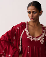 KALPANA Red Handspun Anarkali Set