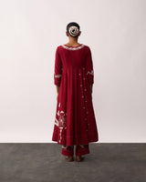 KALPANA Red Handspun Anarkali Set