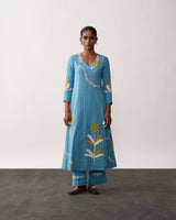 SUCHETA Blue Handspun Kurta Set