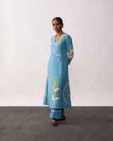 SUCHETA Blue Handspun Kurta Set