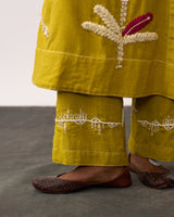 SUCHETA Yellow Handspun Kurta Set