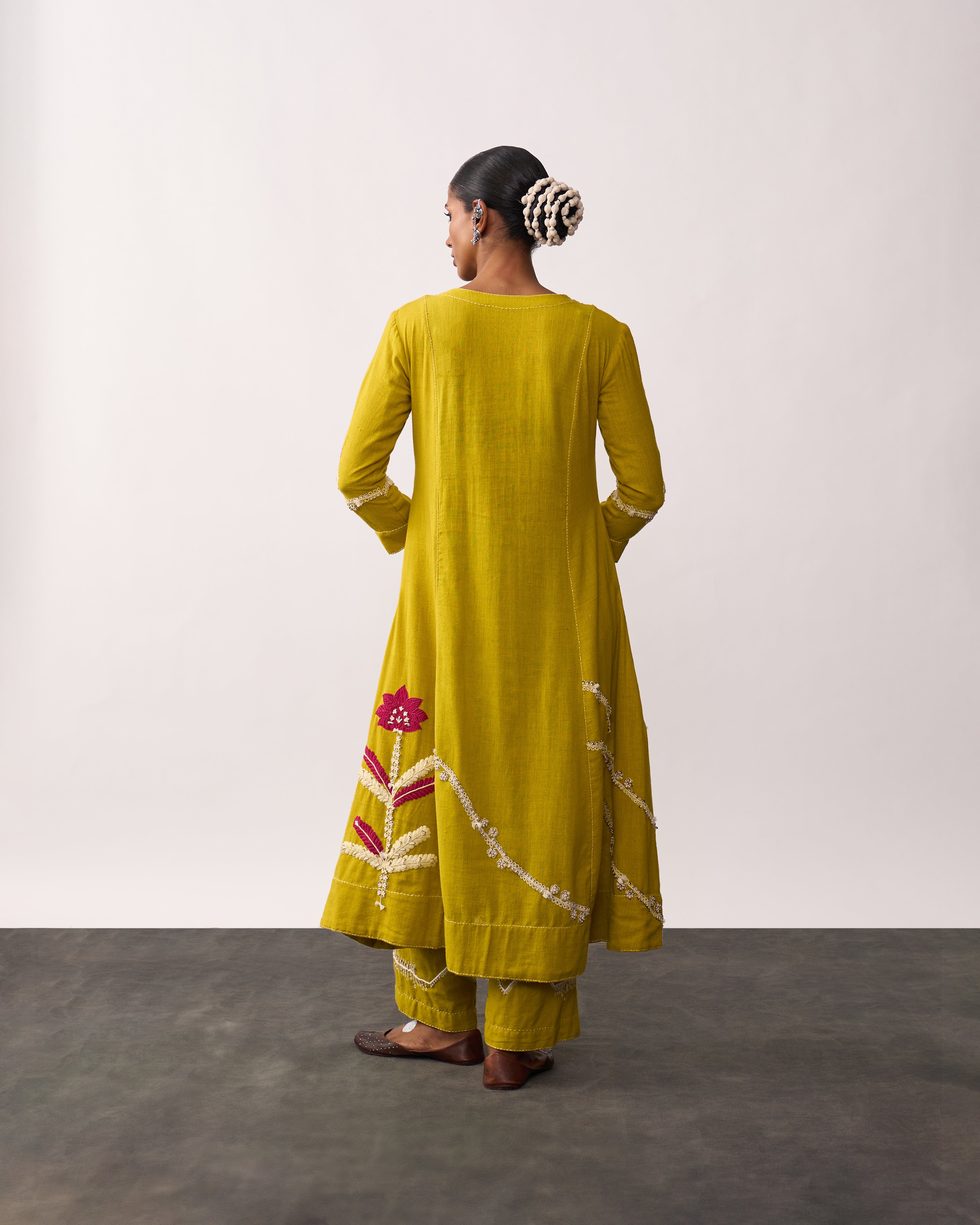 SUCHETA Yellow Handspun Kurta Set
