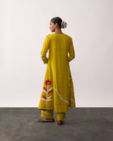 SUCHETA Yellow Handspun Kurta Set
