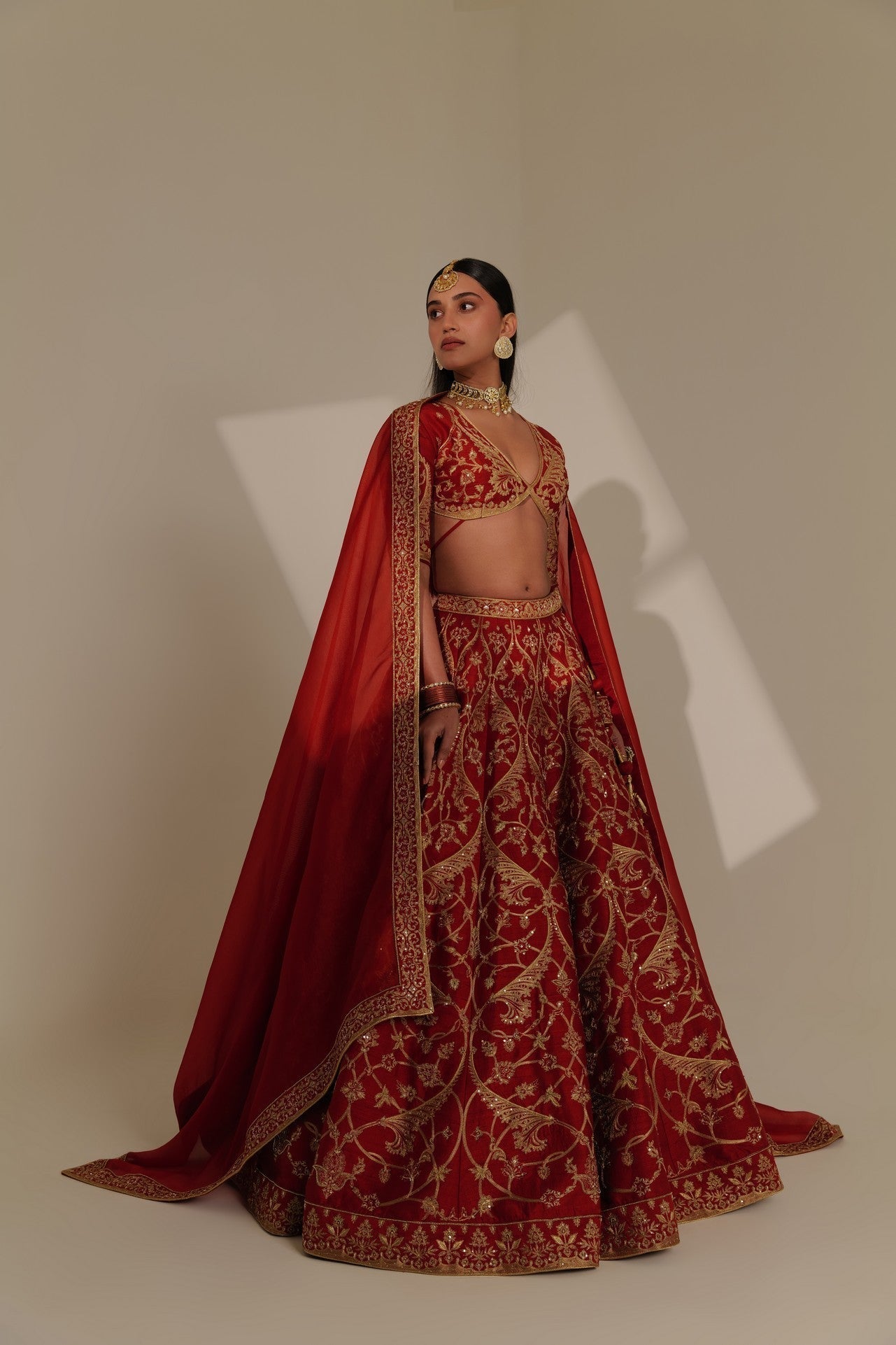 Katyayani : Goddess Parvati, Dressed in Red