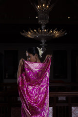 Surkh Surur' Rani Jaal Benarasi Handloom Sari