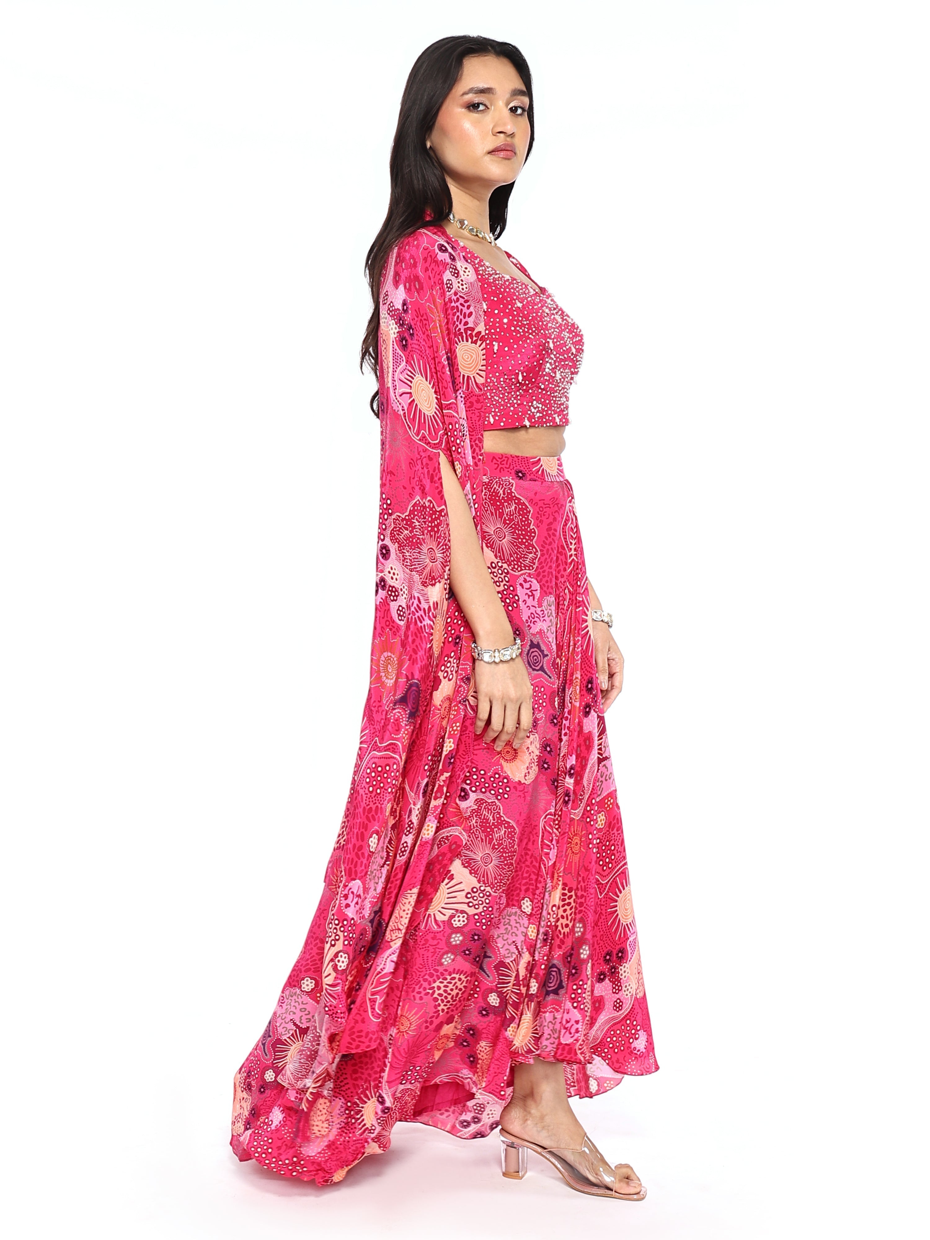 Dhoti Skirt, bustier, cape