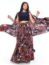 Lehenga, blouse, cape