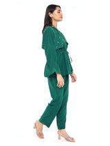Trench jacket paired with pants