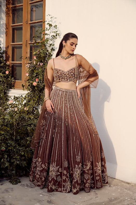 Autumn Mocha Lehenga Set