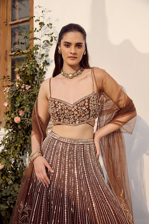 Autumn Mocha Lehenga Set