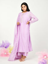 Purple Straight Kurta Set