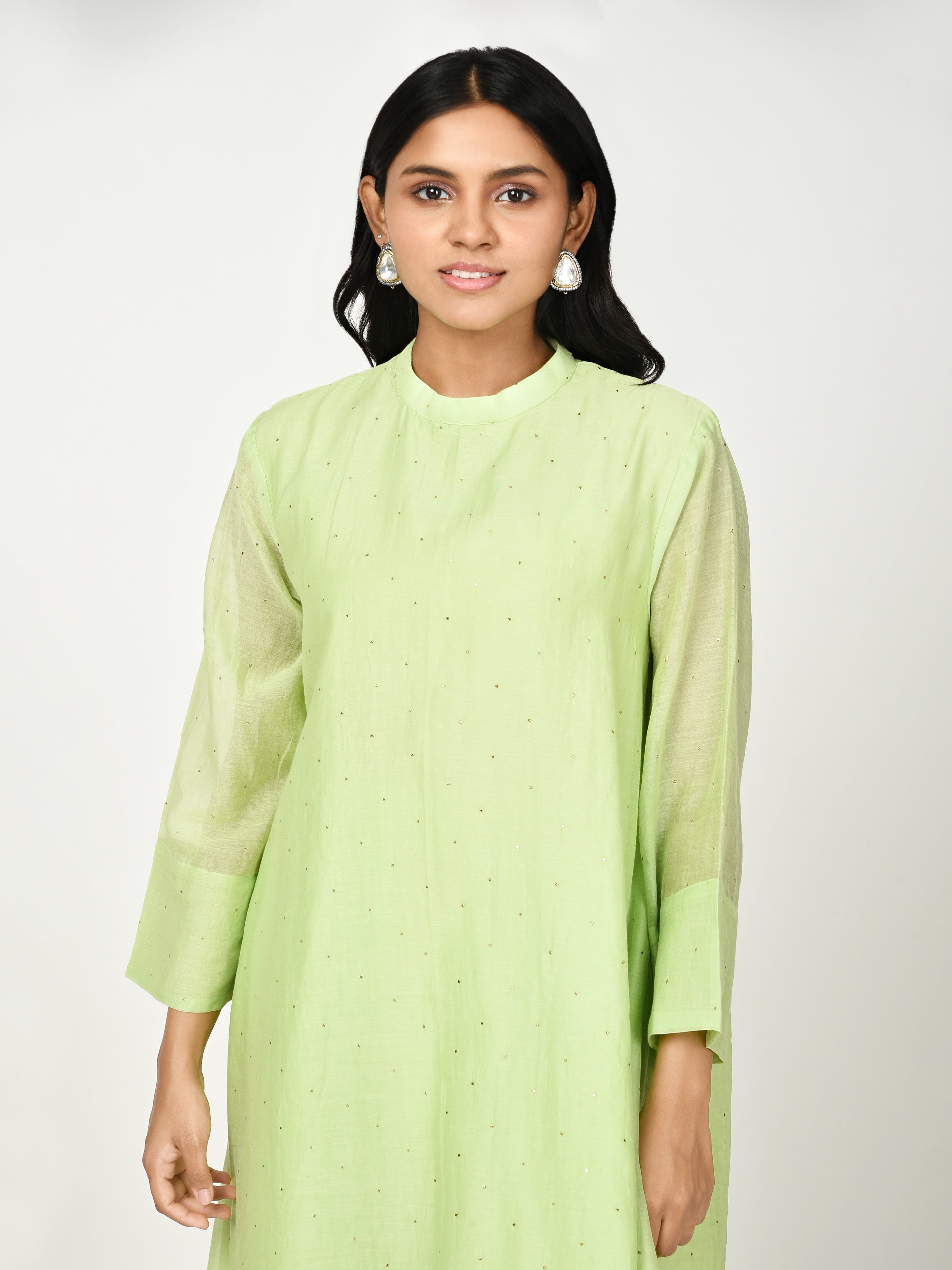Green A Line Kurta Set