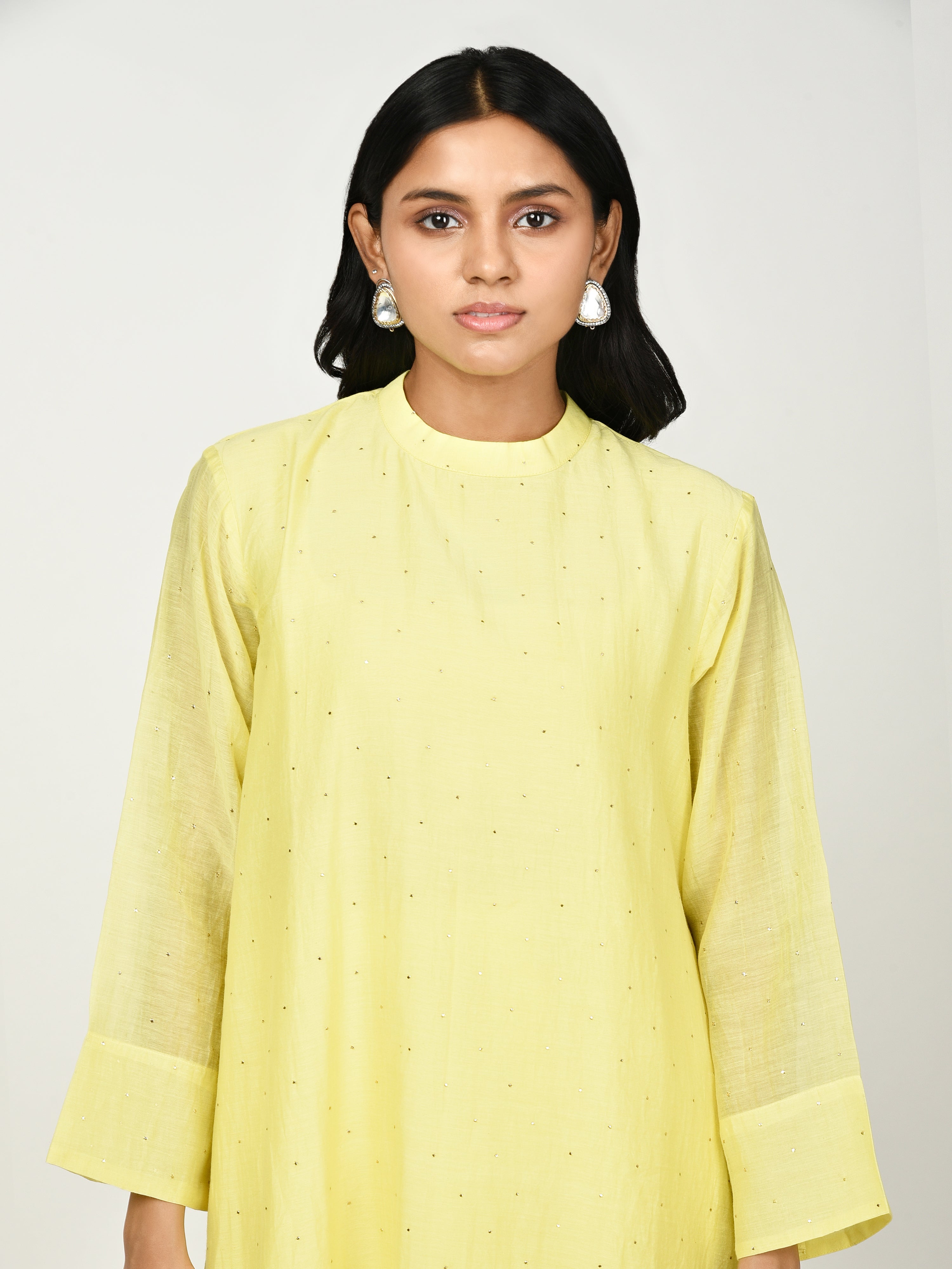 Yellow A Line Kurta Set