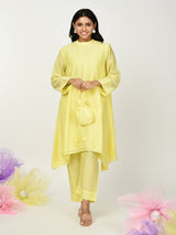 Yellow A Line Kurta Set