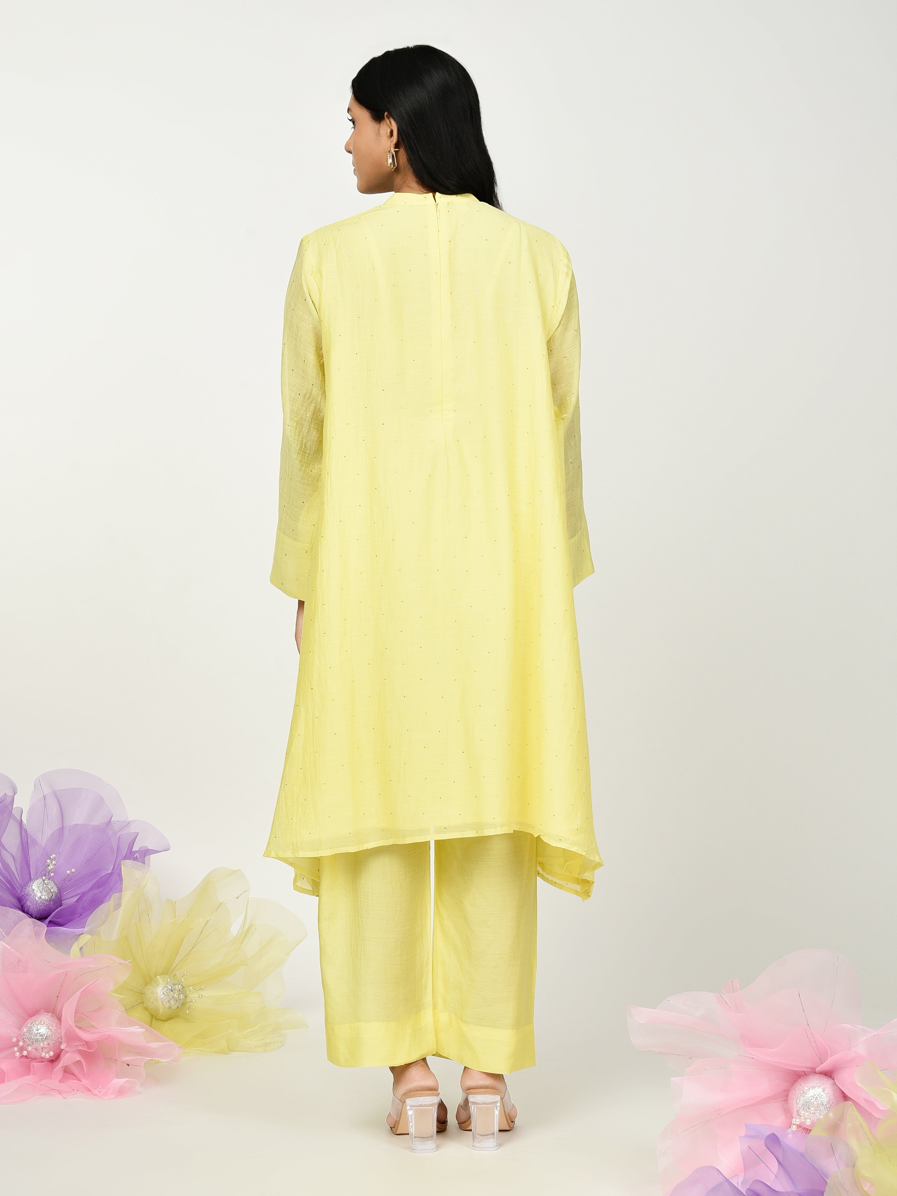 Yellow A Line Kurta Set