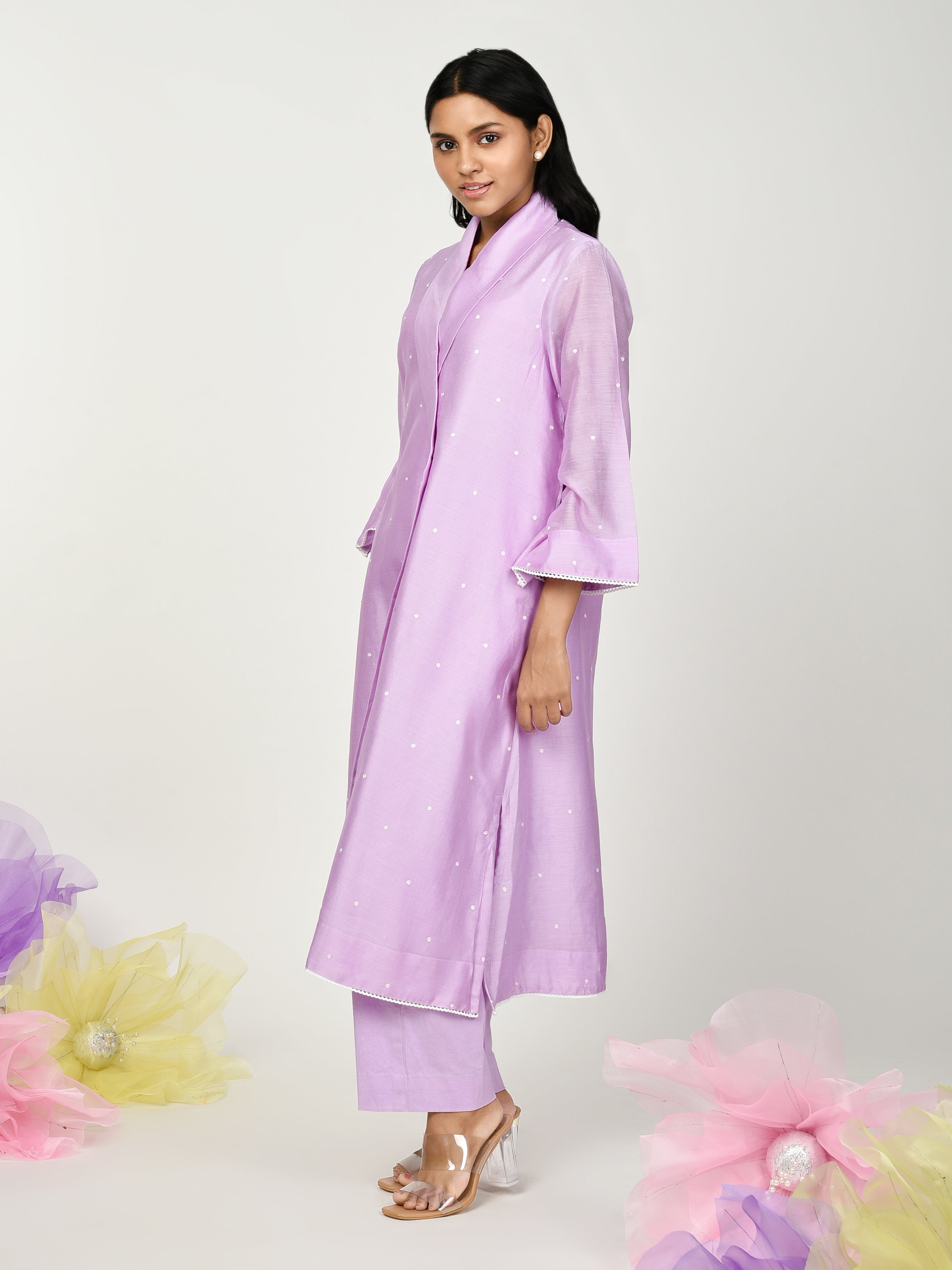 Purple Jacket Kurta Set