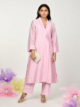 Pink Jacket Kurta Set