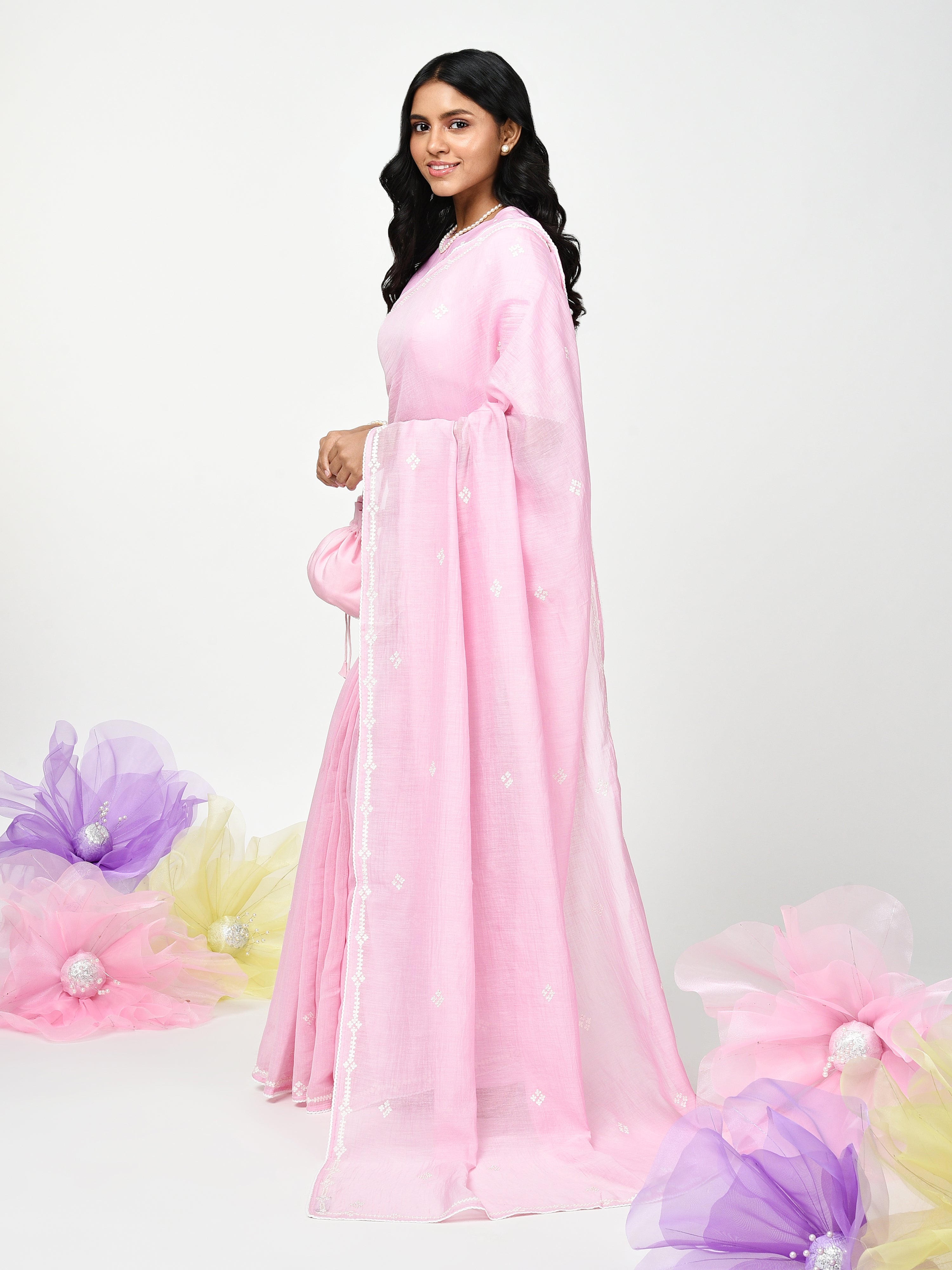 Pink Saree Set