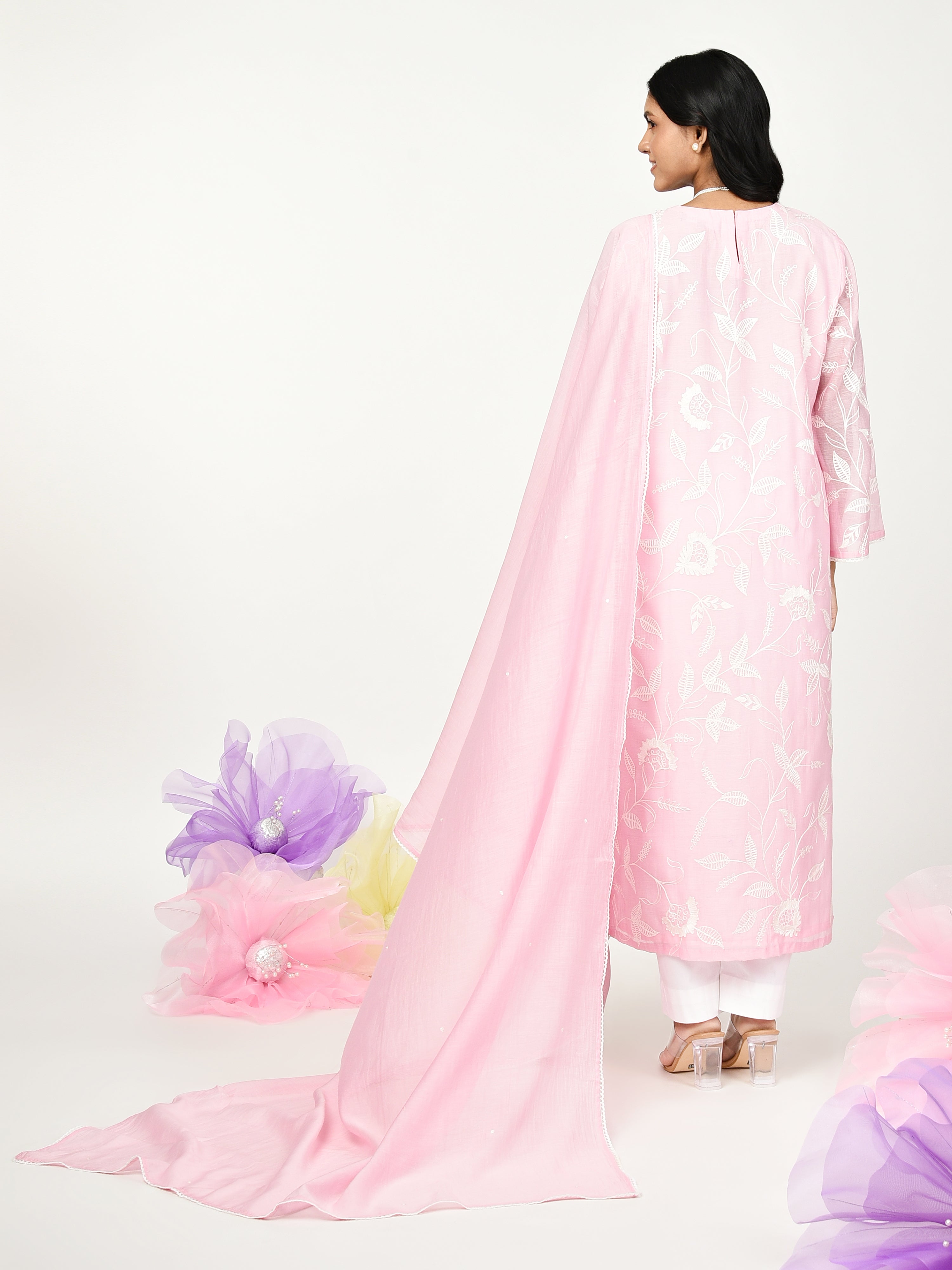 Pink Straight Kurta Set