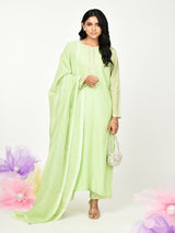 Green Straight Kurta Set