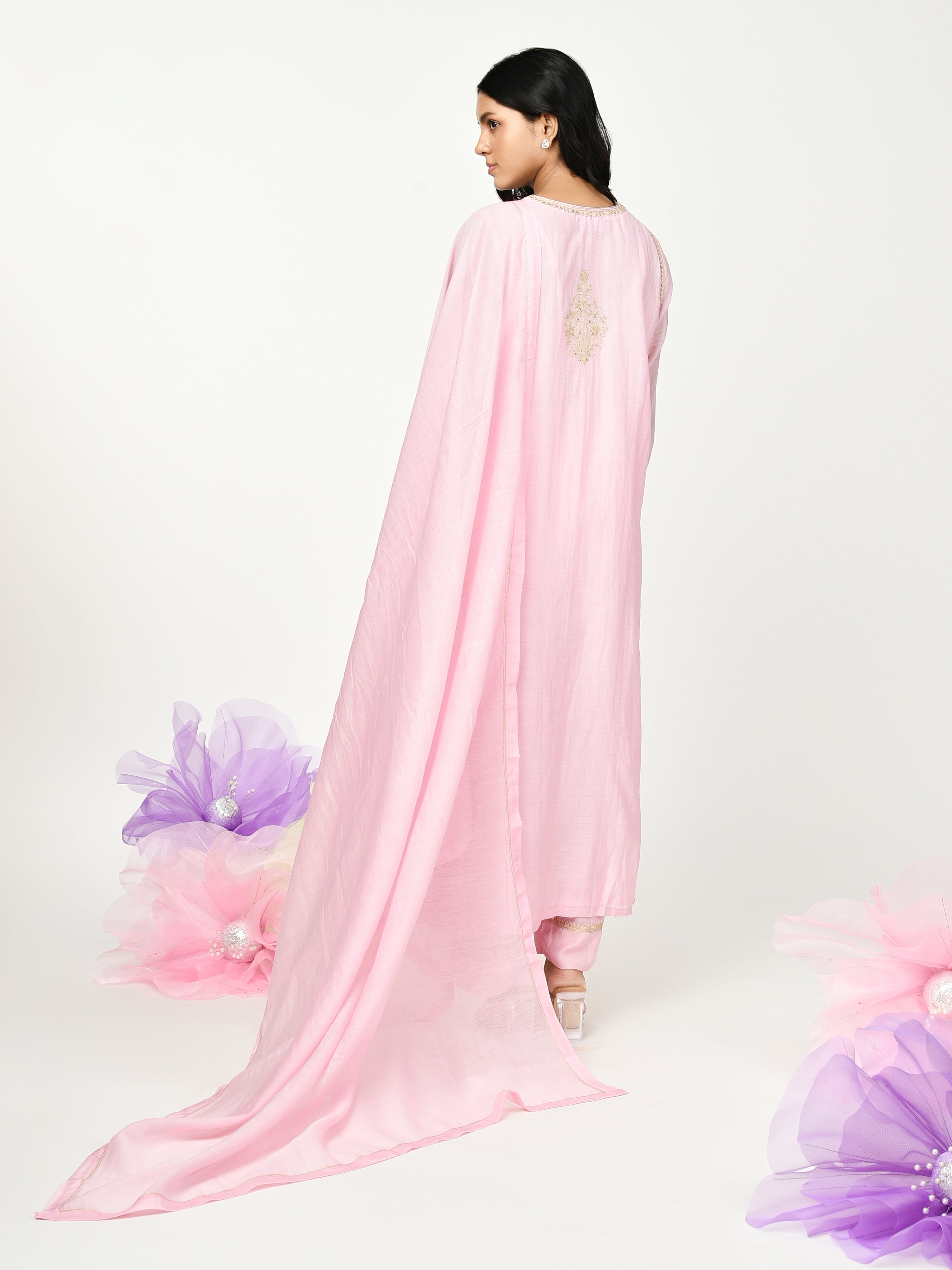 Pink Straight Kurta Set