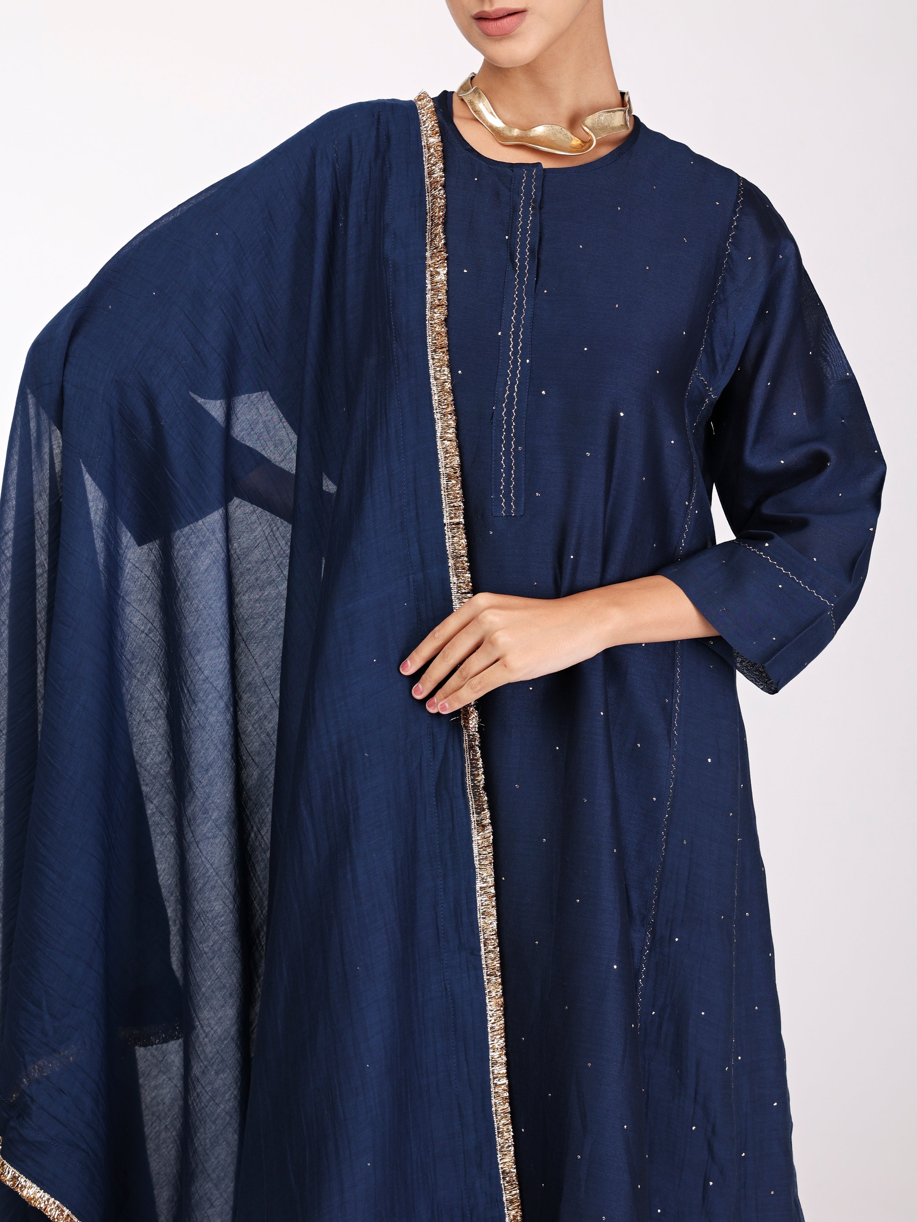 Navy Blue Kurta Set