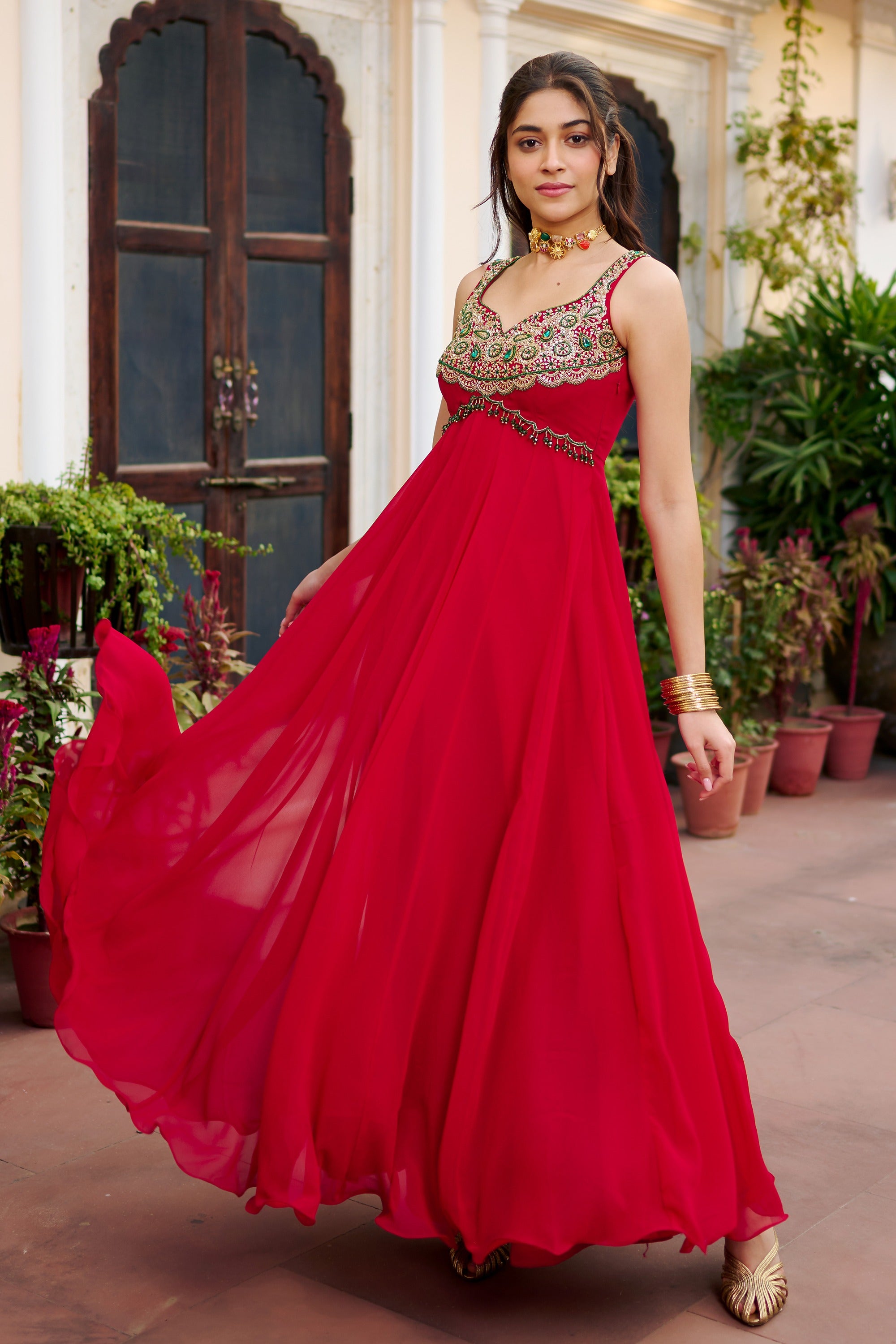 Modern Red Gown
