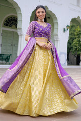 Glow Violet Lehenga Set