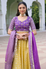 Glow Violet Lehenga Set