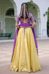Glow Violet Lehenga Set