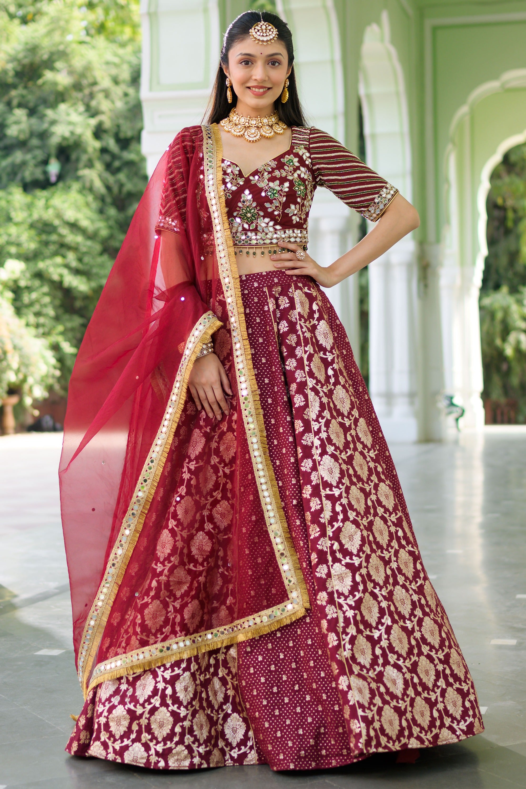 Maroon Lehenga Set
