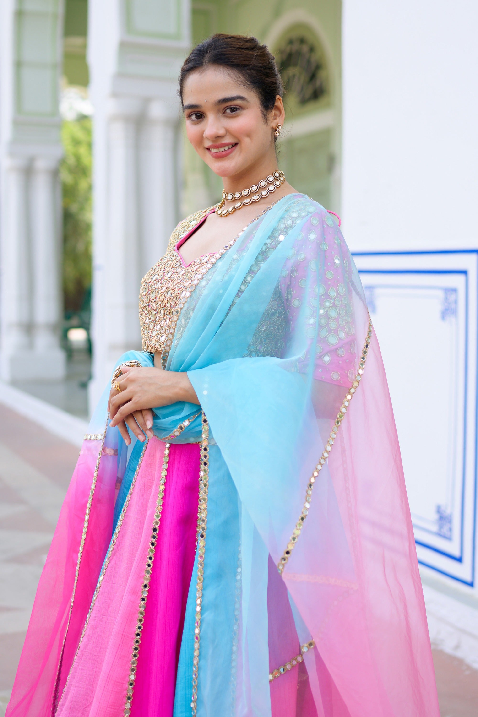 Multi Colour Lehenga Set