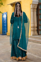Teal Green Sharara Set