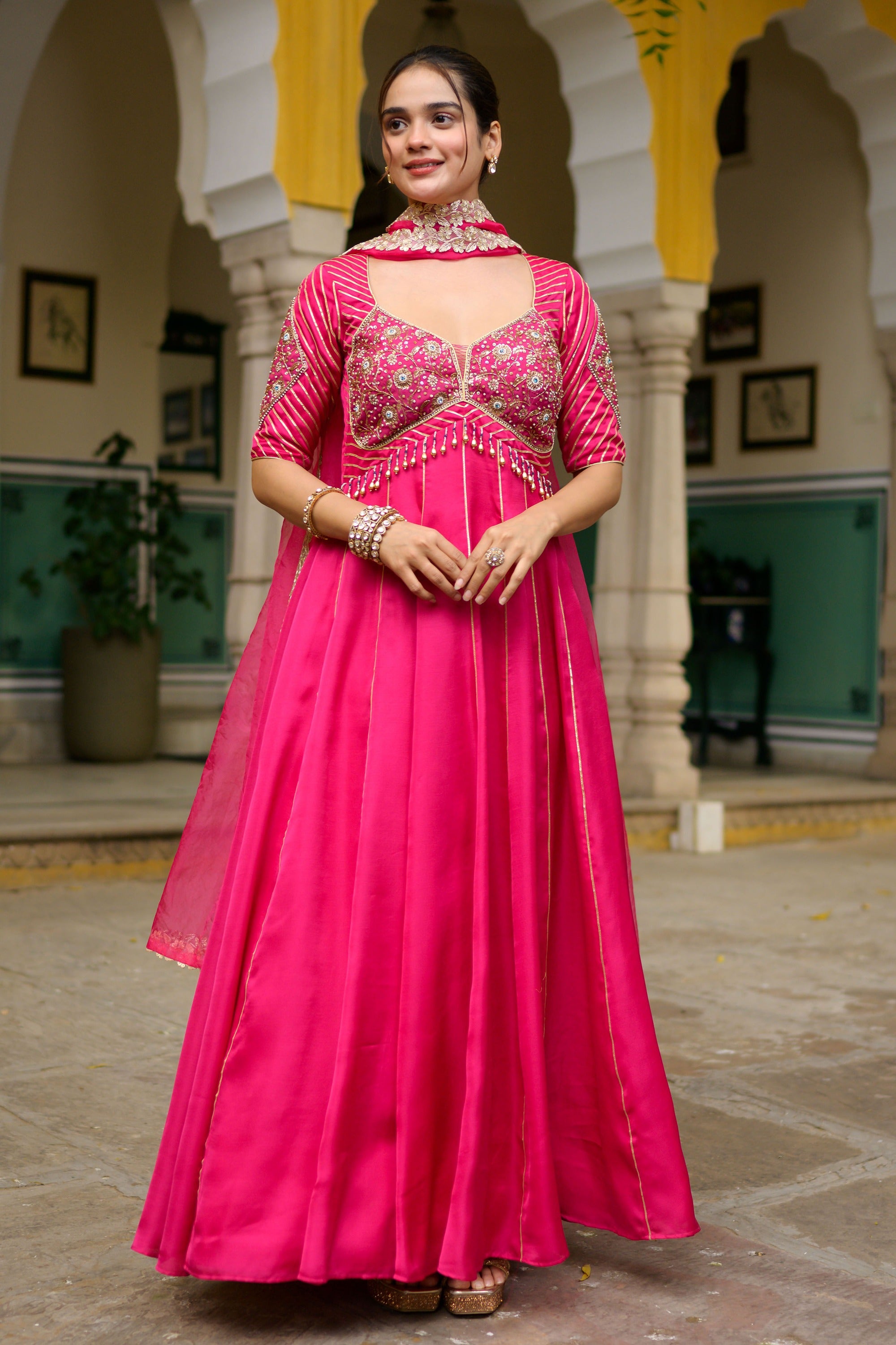 Majenta Anarkali
