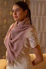 Leafy Sparkle | Embroidered Wool Silk Stole