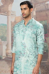 The Sage Blossom Hand Embroidered Kurta Set