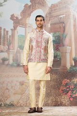 Golden Minaret Mirror Embroidered Kurta Bundi Set